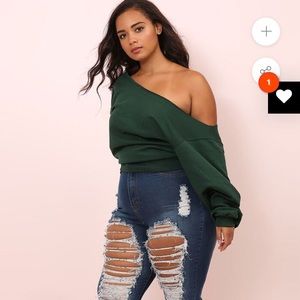 Hunter Green Over the shoulder sweatshirt
